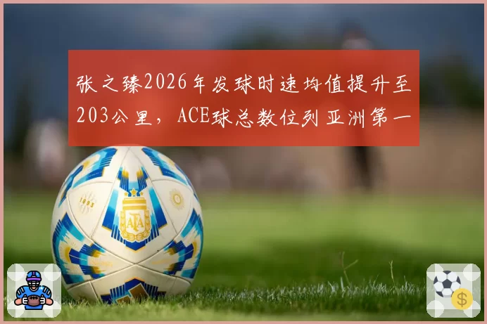 张之臻2026年发球时速均值提升至203公里,ACE球总数位列亚洲第一